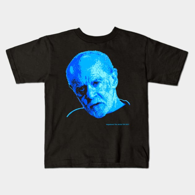 Black Tee - George Carlin Portrait Kids T-Shirt by VagabondTheArtist